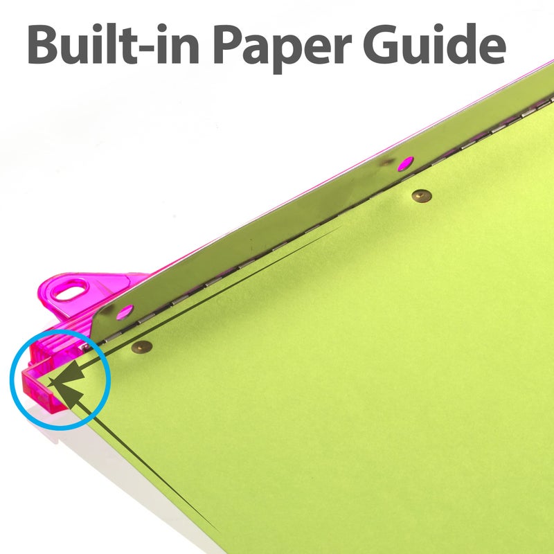 Officemate Ring Binder Hole Punch, Pink,Teal,Smoke, Pack of 3 (90114) - Image 3